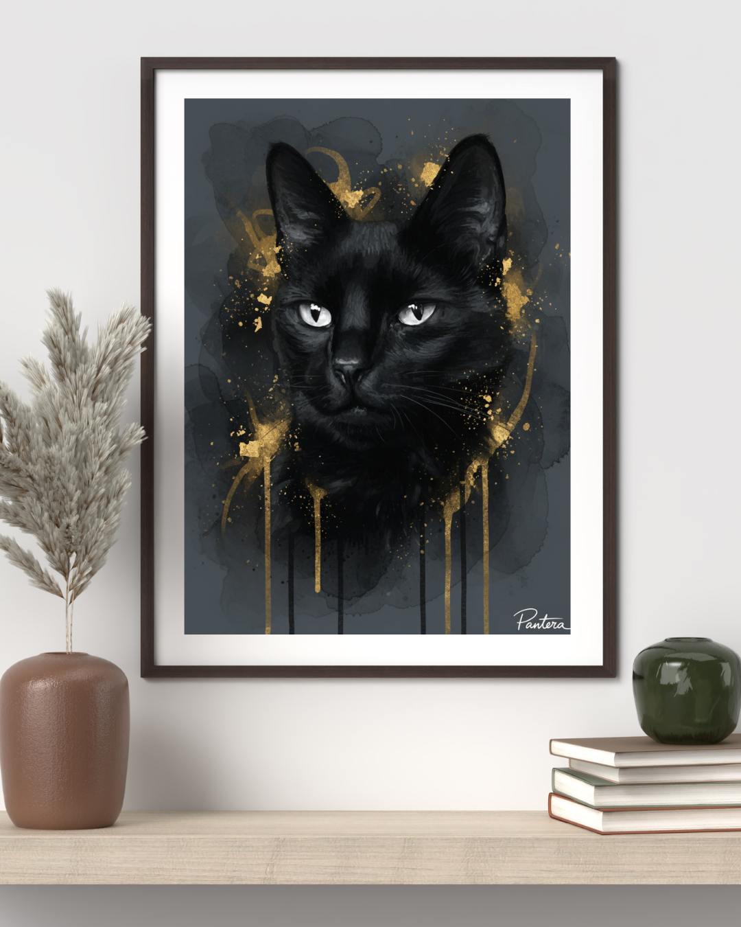 Cuadro de retrato personalizado en acrílico de un gato, estilo minimalista para salón - MascotArte