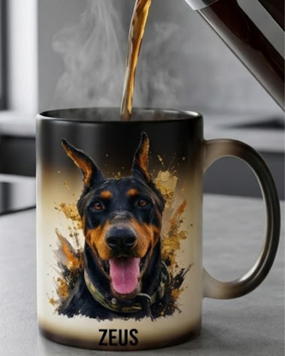 Taza Mágica Personalizada con Retrato Artístico de tu Mascota