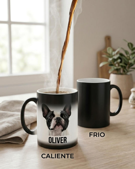 Taza Mágica Personalizada con Retrato Artístico de tu Mascota