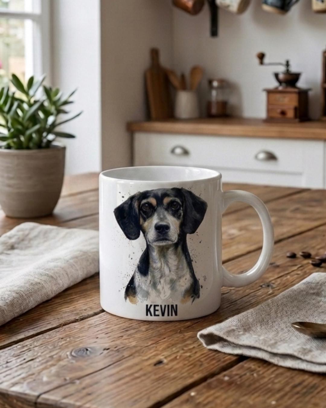 Taza Personalizada con Retrato Artístico de tu Mascota