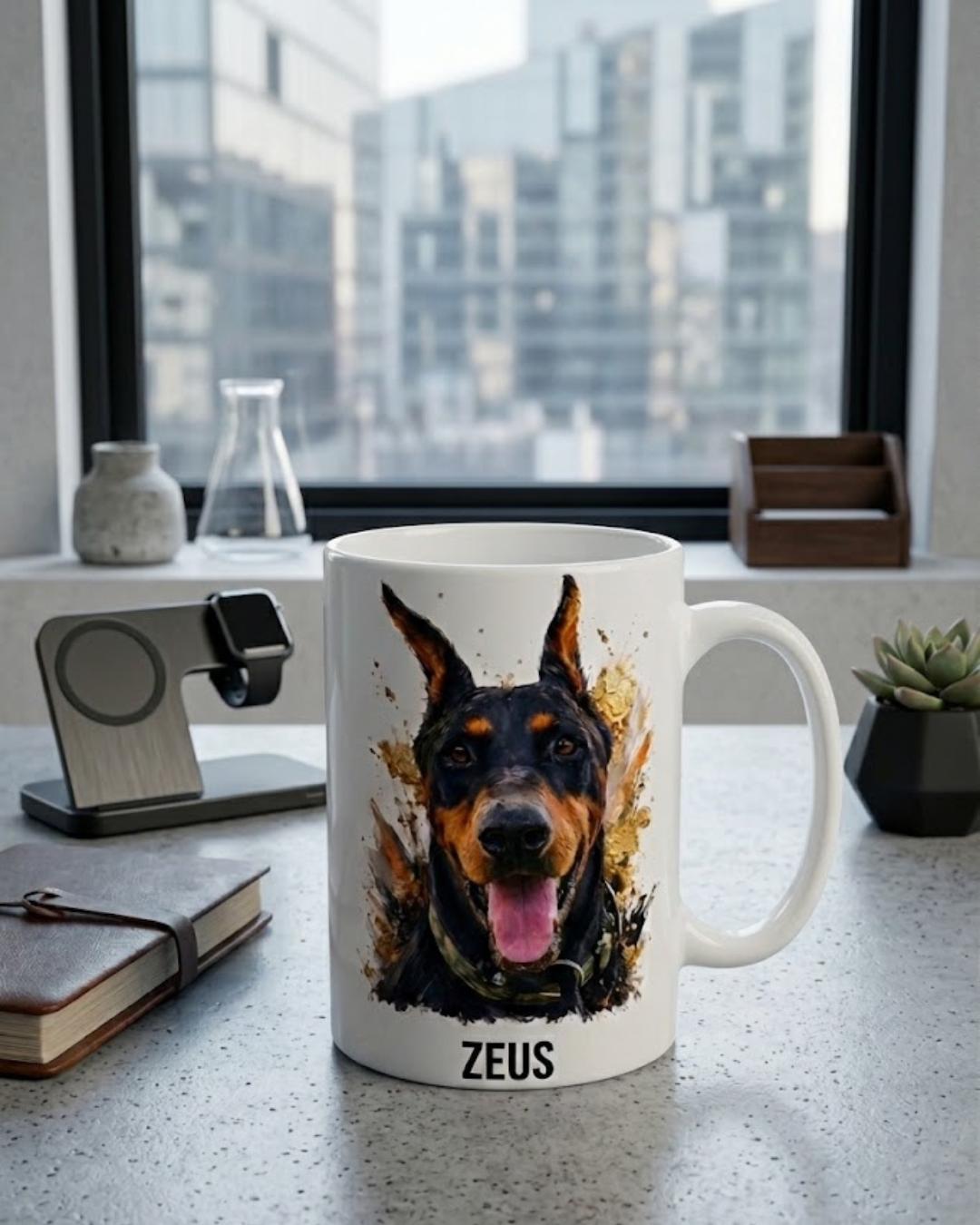Taza Personalizada con Retrato Artístico de tu Mascota